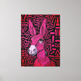 Neon Tribal Donkey - Bold and Psychedelic Wall Art Canvastryck