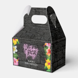 Neon Tropical Blommigt Summer Birthday Tack Presentaskar