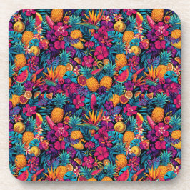 Neon Tropical Fruit Flower Coaster Set - Pineapple Underlägg