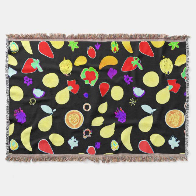 Neon Tropik Fruits Burst Filt (Framsidan)