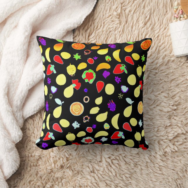 Neon Tropik Fruits Burst Kudde (Filt)