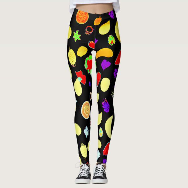 Neon Tropik Fruits Burst Leggings (Framsida)