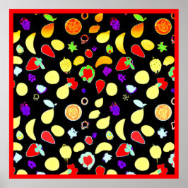 Neon Tropik Fruits Burst Poster