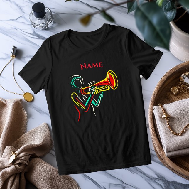 Neon Trumpet Line Art | Vibrant Musical T-Shirt (Skapare uppladdad)