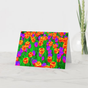 Neon Tulips Grattis på födelsedagen Kort