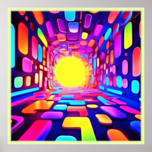 Neon-tunneln: Psychedelic Journey Poster (Framsidan)