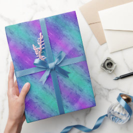 Neon Turcos & Lila Rand Wrapping Papper Presentpapper