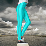 Neon Turcos och Neon Cyan Coola Stripe Leggings<br><div class="desc">Neon Turcos och Neon Cyan Coola Vintage Stripe</div>