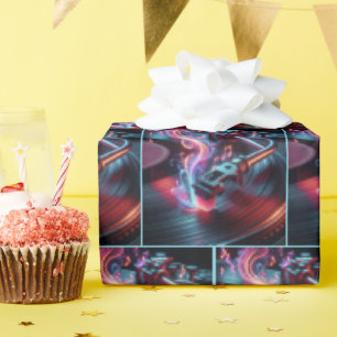 Neon, turnbart med stilus och vinyl presentpapper