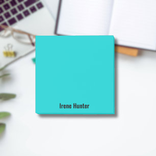 Neon Turquota Professionell Minimalist Black Scrip Post-it Block