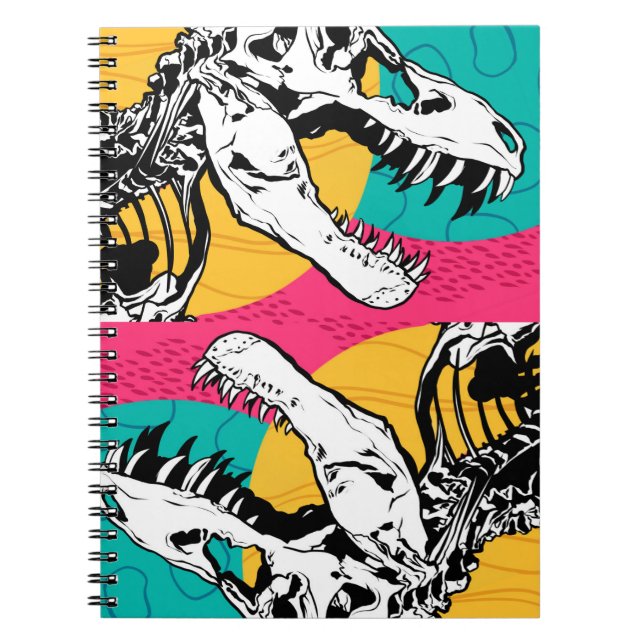 Neon Tyrannosaurus Rex Tote Anteckningsbok (Framsidan)