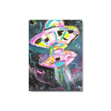 Neon-UFO Flygande Tallrik Sci-Fi