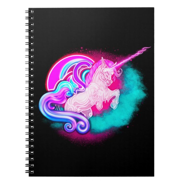 Neon Unicorn Anteckningsbok (Framsidan)