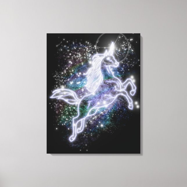 Neon Unicorn Canvastryck (Framsida)