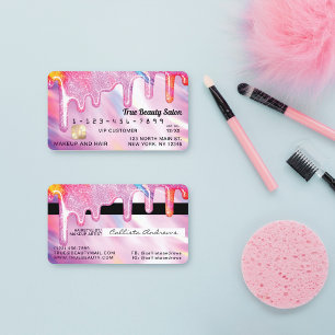 Neon Unicorn HoloGraph Thick Glitter Drift Kredit Visitkort