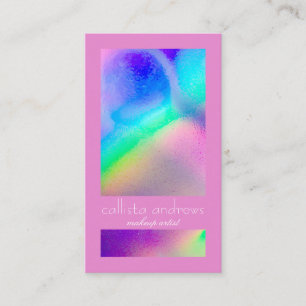 Neon Unicorn Holography Iridescent Färg Block Visitkort