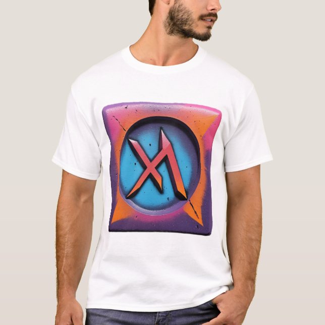 Neon Urban Graffiti Art Symbol T Shirt (Framsida)