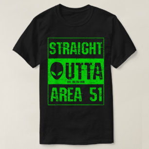 Neon-utomling Straight Outta Area 51-design T Shirt