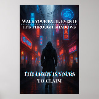 Neon Väg - Cyberpunk Alley Poster