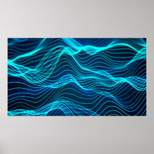 Neon vågar av många abstrakt linjer och rows com poster