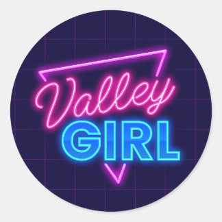 Neon Valley Girl Sticker Runt Klistermärke