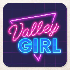 Neon Valley Girl Underlägg Papper Kvadrat