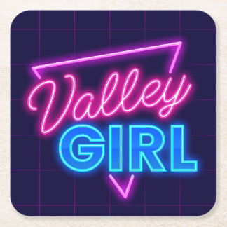 Neon Valley Girl Underlägg Papper Kvadrat
