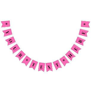 Neon varmt rosa enfärgad Anpassad Vimplar