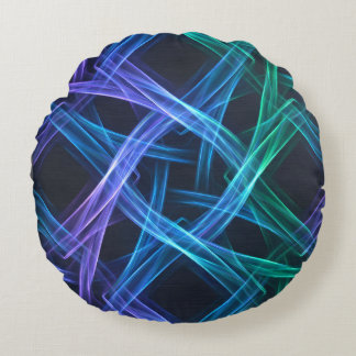 Neon Vävt Ljus Band Abstrakt Fusion Design Rund Kudde