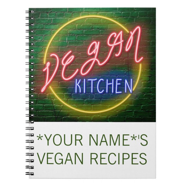 Neon Vegan Kitchen-skylt Anteckningsbok (Framsidan)