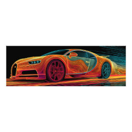 Neon Velocity | Bilkonst (91 cm x 30 cm) Fototryck