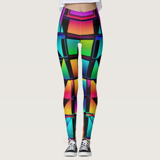 Neon Vibe Strålglans Leggings (Framsida)