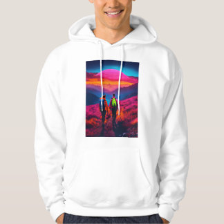Neon Vibes Mountain Hike Hoodies for Par - Sty Hoodie