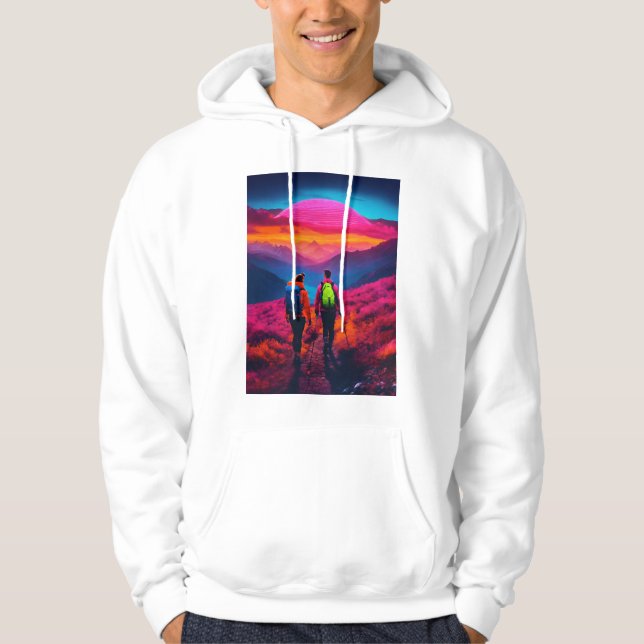 Neon Vibes Mountain Hike Hoodies for Par - Sty Hoodie (Framsida)