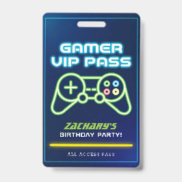 Neon Video Game Arcade Party VIP-märke