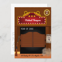 Neon Vilda western Cowboyteman Studentfest Invi