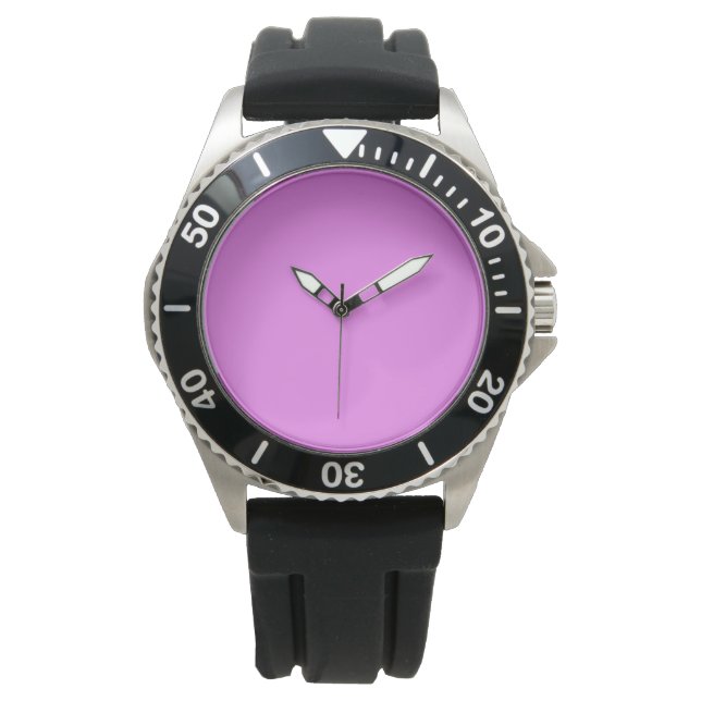 Neon Violet Solid Färg | Klassisk Armbandsur (Framsida)