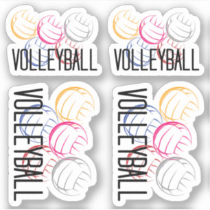 Neon Volleybollar, Anpassningsbar-klippt Stickers Klistermärken