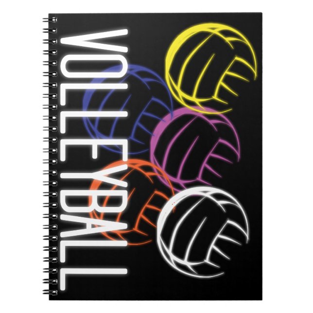 Neon Volleybollar Anteckningsbok (Framsidan)