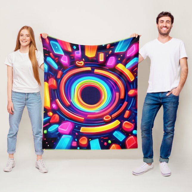 Neon Vortex Odyssey Fleecefilt (På plats)