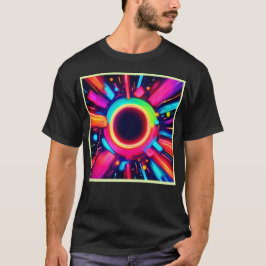Neon Vortex of Light Art T Shirt