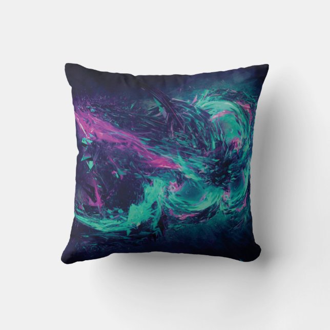 Neon Vortex Throw Pillow Kudde (Baksida)