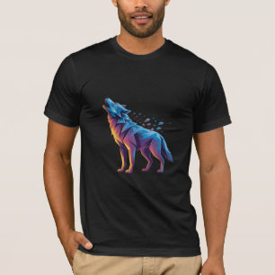 Neon Vrålande Varg – Geometrisk Ande T Shirt