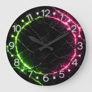 Neon Wall Clock Stor Klocka