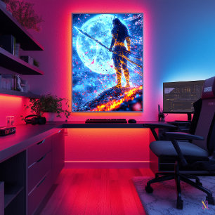 Neon Warlord - Guardian of the Blue Måne Poster