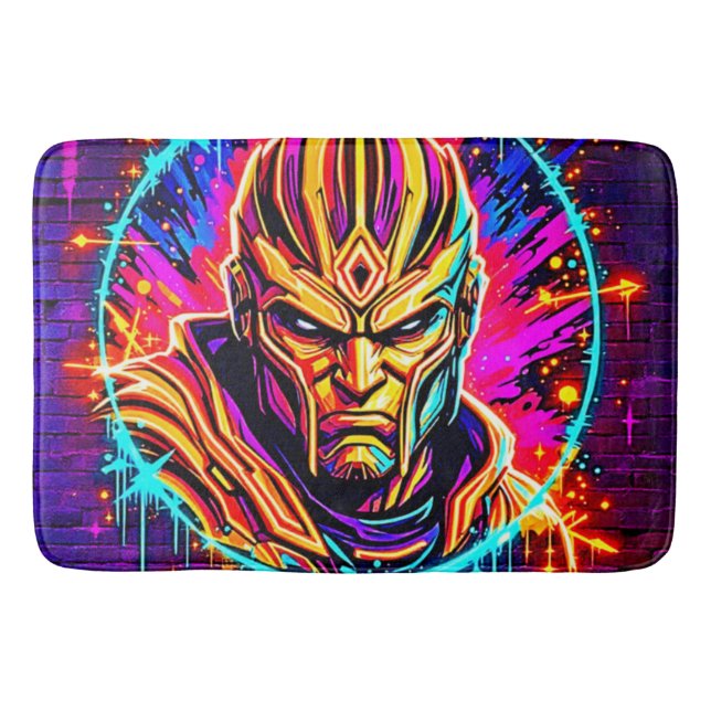 Neon Warrior Power Art Badrumsmatta (Framsidan)
