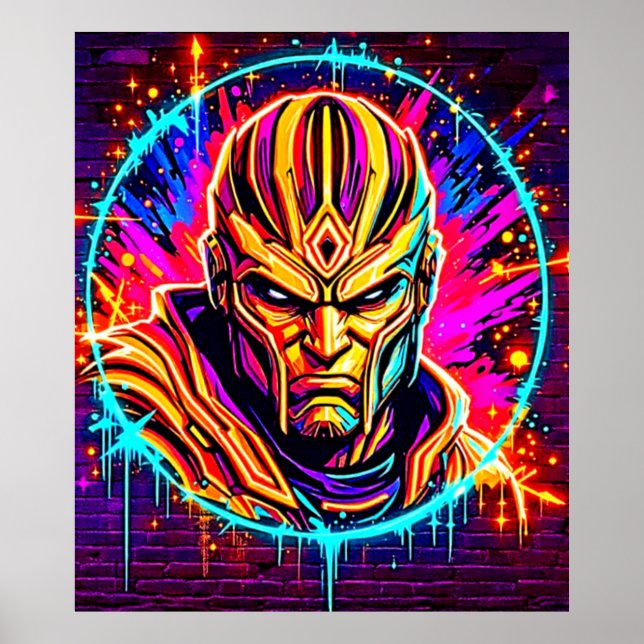 Neon Warrior Power Art Poster (Framsidan)