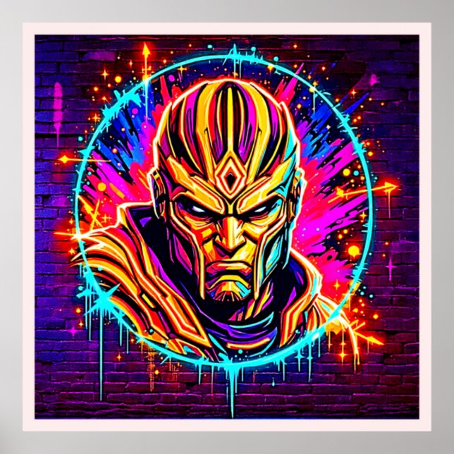 Neon Warrior Power Art Poster (Framsidan)