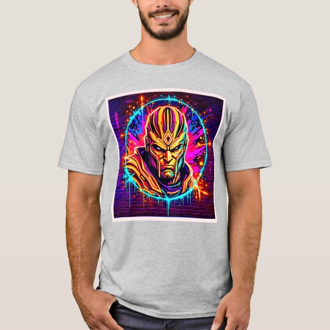 Neon Warrior Power Art T Shirt (Framsida)