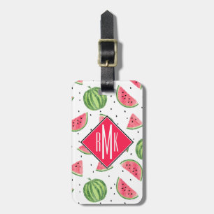 Neon Watercolor Watermelons Mönster Bagagebricka